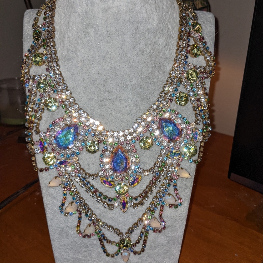 Signed Bijoux M.G. Rhinestone Necklace